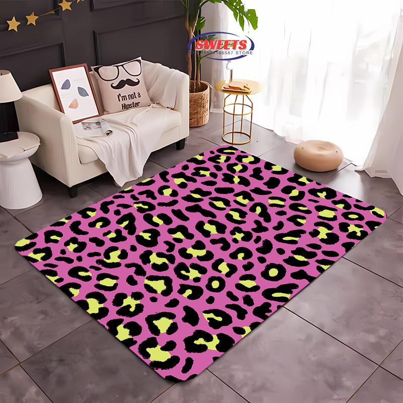 17 Style Colorful Leopard Printed Carpet Rug for Bedroom Living Room Home Sofa Decor, Kids Play Non-Slip Decor Durable Mats Gift