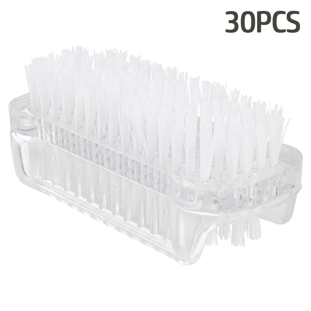 10/20/30/50Pcs Plastic Nail Dust Powder Cleaning Brush Double Sided Hand Fingernail Toes Scrubbing Brush Cleaner Pedicure Scrub