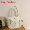 Cute Cartoon Nylon Shoulder Bag Letter Pattern For School Girls