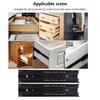 1 Pair Cold Rolled Steel Black 8 Inch Drawer Sliding Rail with 3-Section Ball Bearing