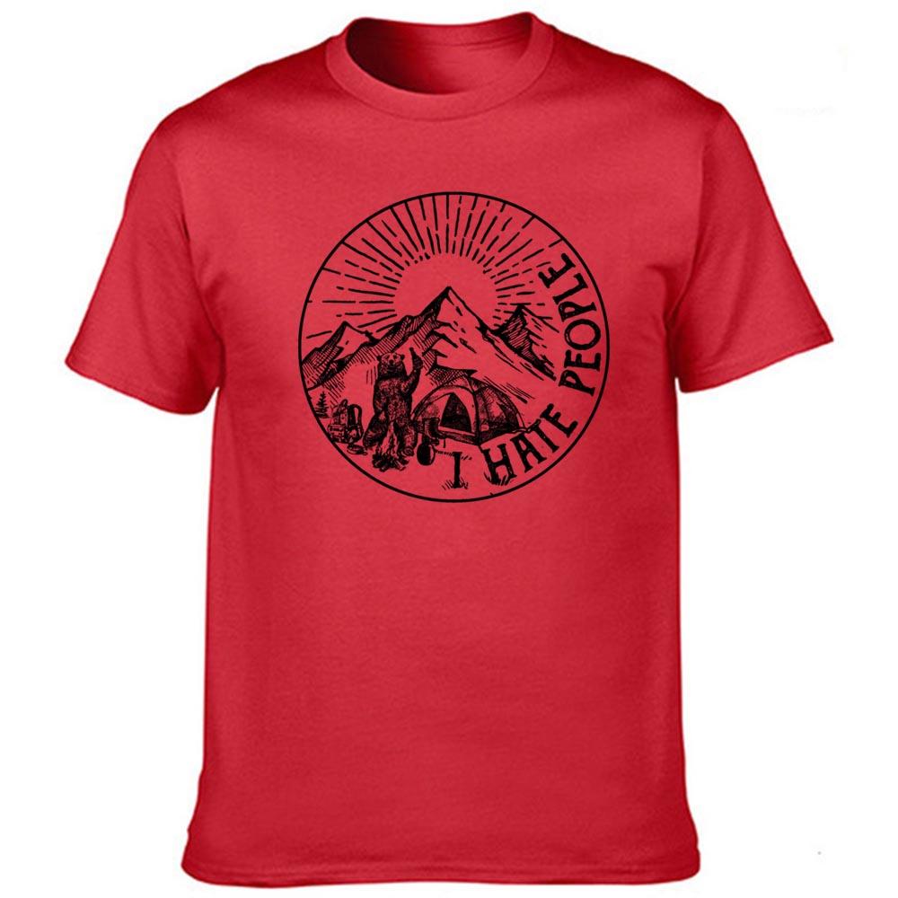 I Hate People Print T Shirt Love Camping Funny Vintage Short Sleeve Shirts Streetwear Comfortable Crew