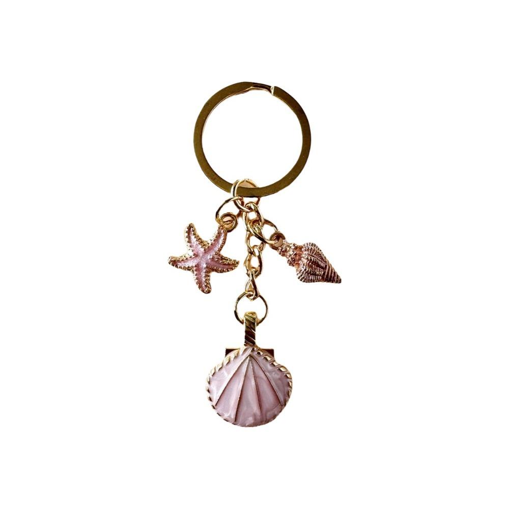 Gold Tone Shell Keychain Alloy Seashell Keychain New Bag Charm Backpack Accessory