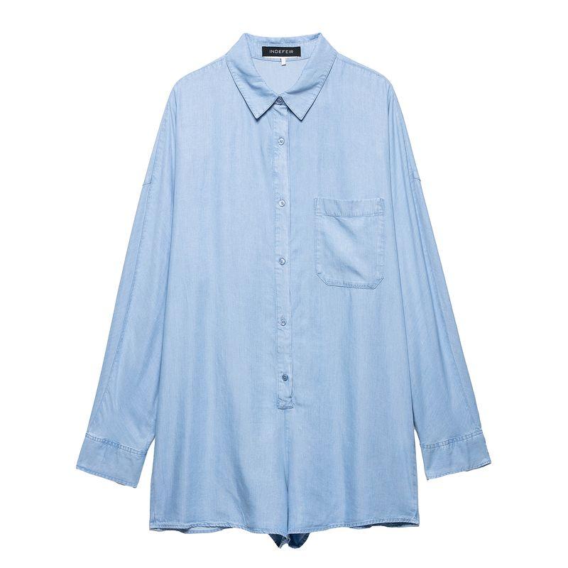 

Kaslead Новая женская одежда Мода в западном стиле Вертикальный джинсовый короткий комбинезон 6929183 406 Blue L