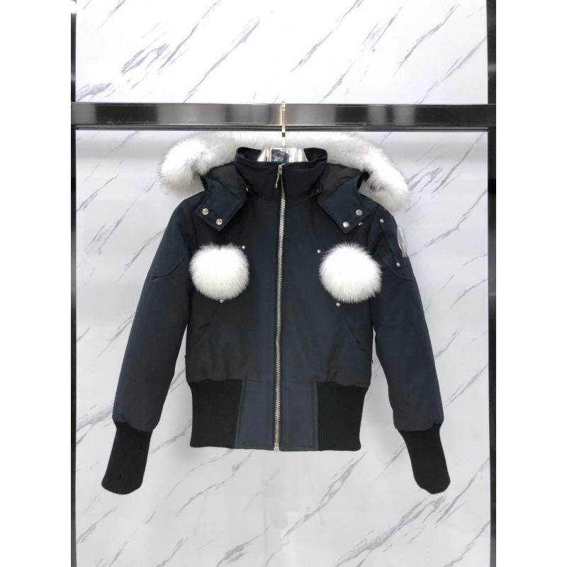 Couple women's down jacket fox fur collar bomber jacket