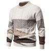 Men S Vintage Color Block Long Sleeve Knitted Pullover Sweater
