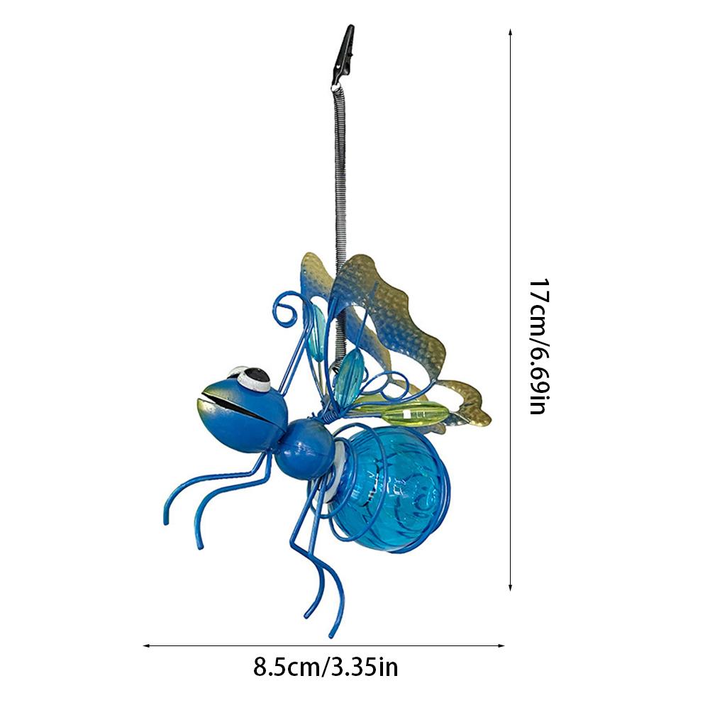Solar Powered Bug Fairy Light Outdoor Metal Insect Lamp Hanging Flying Insect Lamp Waterproof For Backyard Balcony Garden Decor