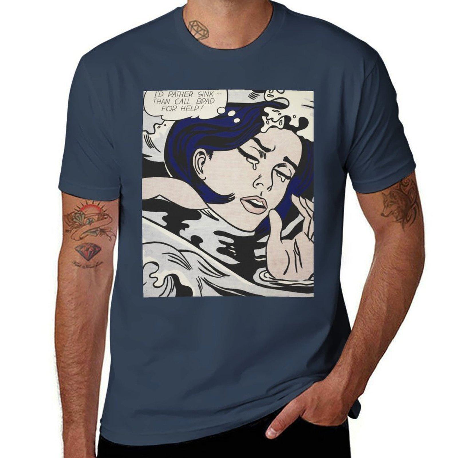 Drowning Girl by Roy Lichtenstein TShirt Lightweight Running Sports TShirt S