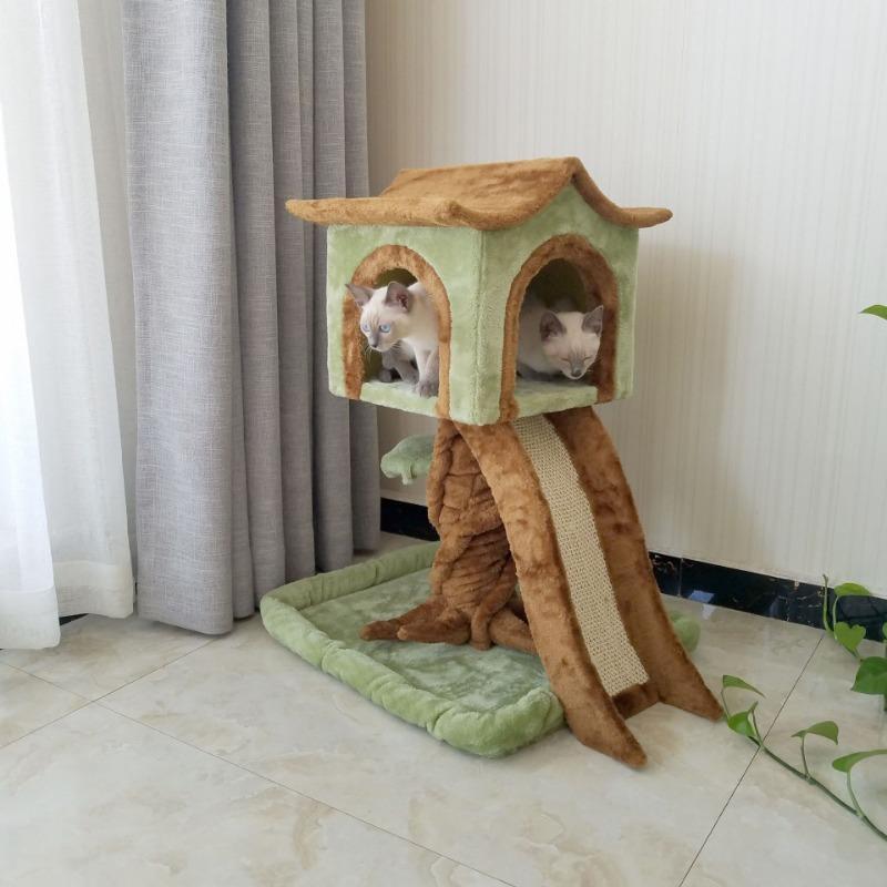 Mushroom Interactive House Toys, Cute Pet Tower, Indoor, Large, Luxury, Forest, Jungle, Climbing Scratcher, Modern Cat Tree