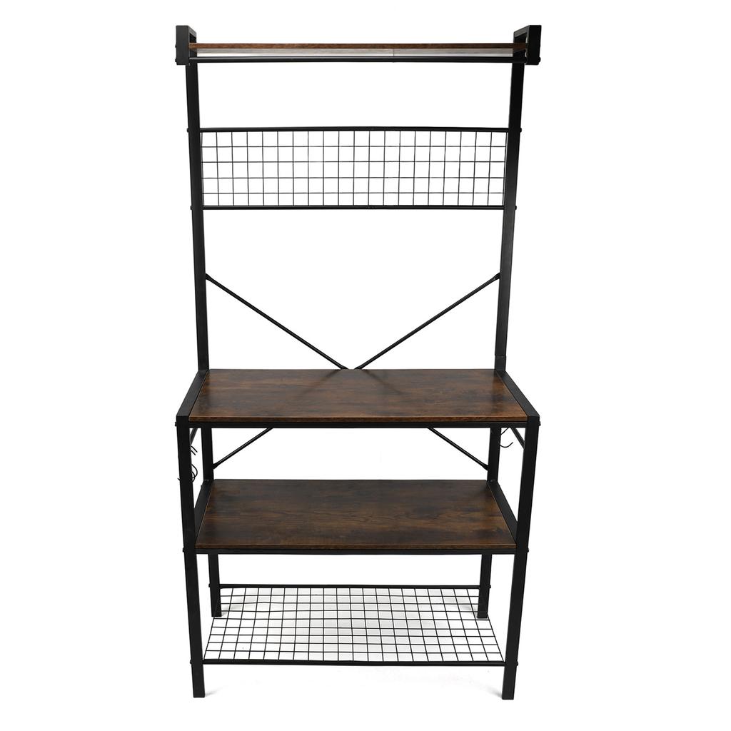 Layered Organizer Shelf Metal Frame Storage Shelving Unit Multi Layer Organizer Stand for Microwave