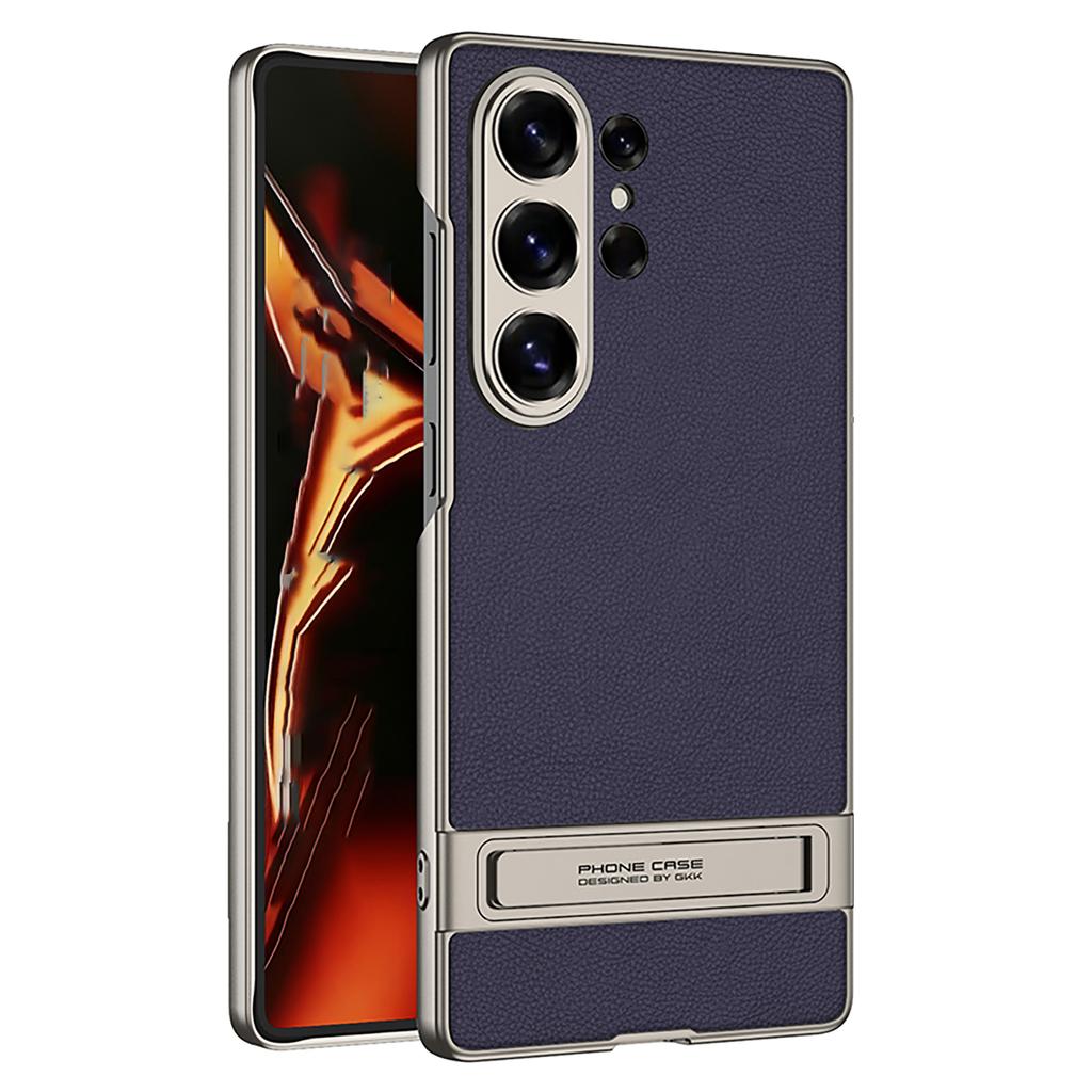 GKK For Samsung Galaxy S26 Ultra Case Slim Kickstand PC + PU Phone Back Cover