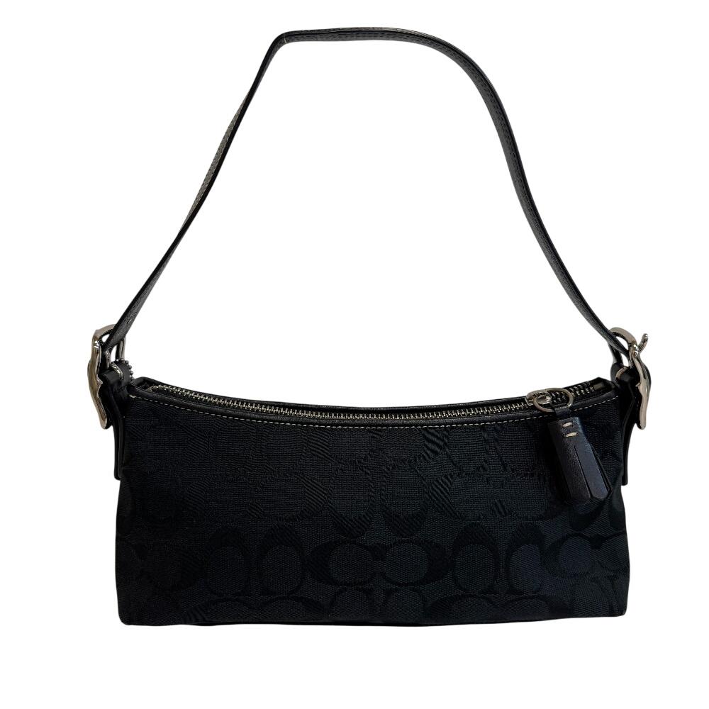 COACH 8K01 Hand One Shoulder Bag Accessory Pouch Signature canvas Shoulder Bag black canvas Women Used
