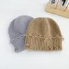 New autumn and winter adult knitted hat children's wool hat women's winter Korean version ripped hat versatile and small face