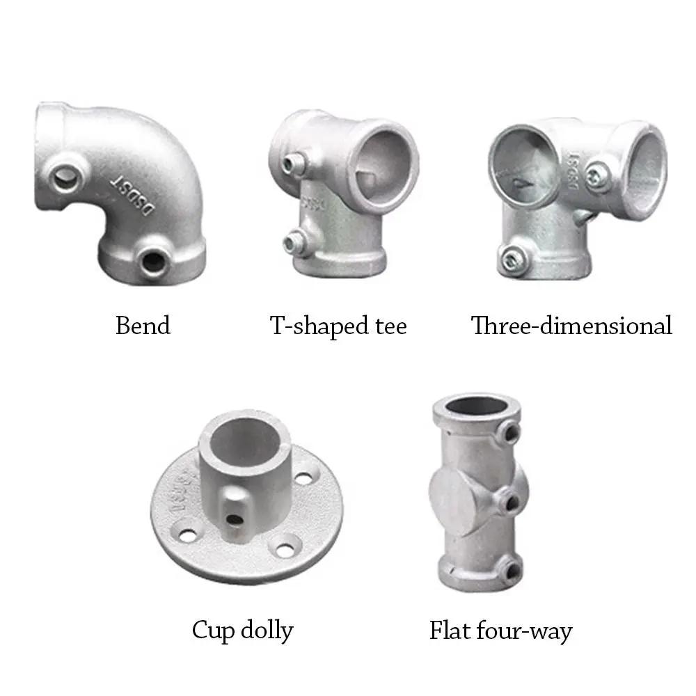 1\2''/3\4"/1'' Pipe Fitting Connector Fixed buckle Circular Frame Fasteners Aluminum Alloy Steel Elbow Circular Pipe Connector