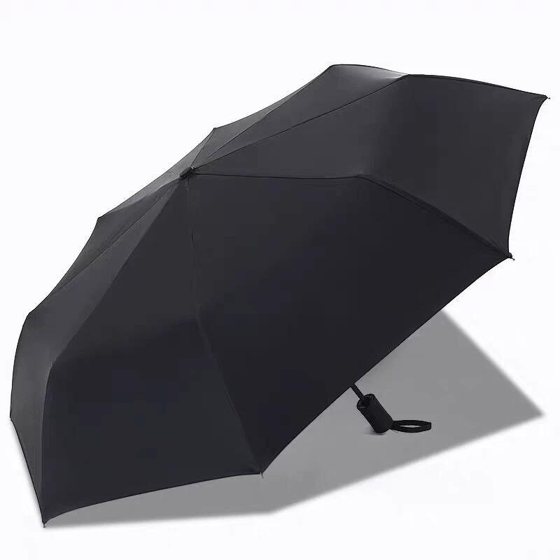 Large Umbrella for Men, Reinforced and Thickened, Sturdy and Wind-Resistant, Dual-Use for Sun and Rain, Foldable Black-Coated Sun Protection Umbrella