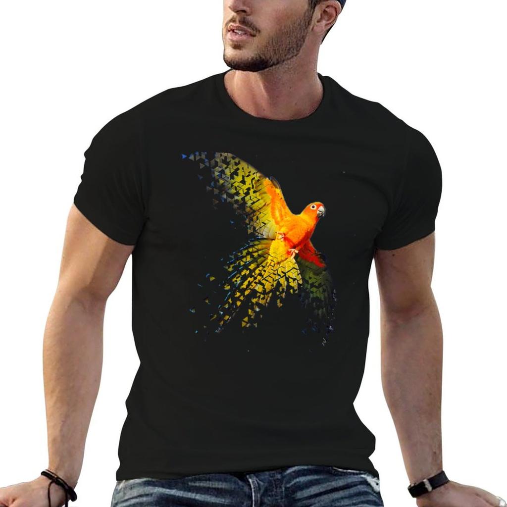 Sun Conure Beautiful Dispersed Flying Design Tshirt Sport Basic Moisture Wicking Tee
