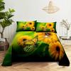 Sunflower Bed Sheets and Pillowcases for Single Double Beds Bedsheets Set with Pillow Case 2pcs 3pcs Queen Full Size 3D Soft