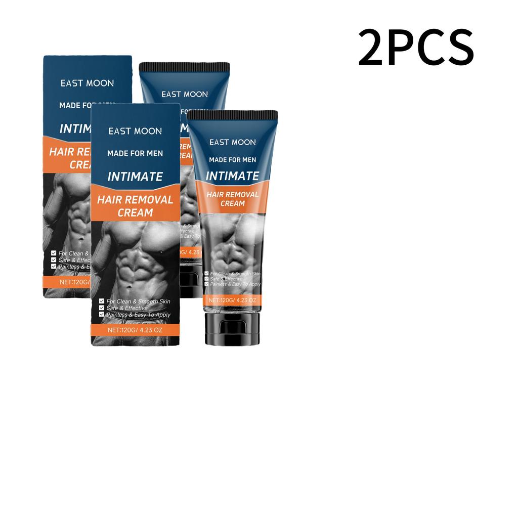 East Moon Men‘s Hair Removal Cream For Armpit Arms Chest Legs Body Gentle Formula With Vitamin E Aloe Vera Shea Butter Smooth Skin Moisturizing 120g