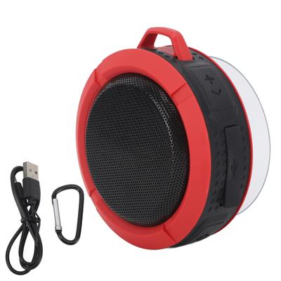 Suction Cup Bluetooth Speaker 3.7v 500mah IP65 Waterproof Portable Wireless Speaker for Bathroom Outdoor Red