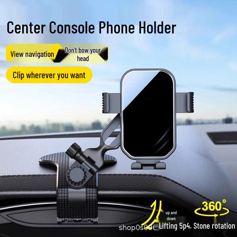 

Полностью регулируемый автомобильный держатель для телефона для приборной панели, консоли и солнцезащитного козырька Non-obstructive View [Textured] Stable Anti-shake