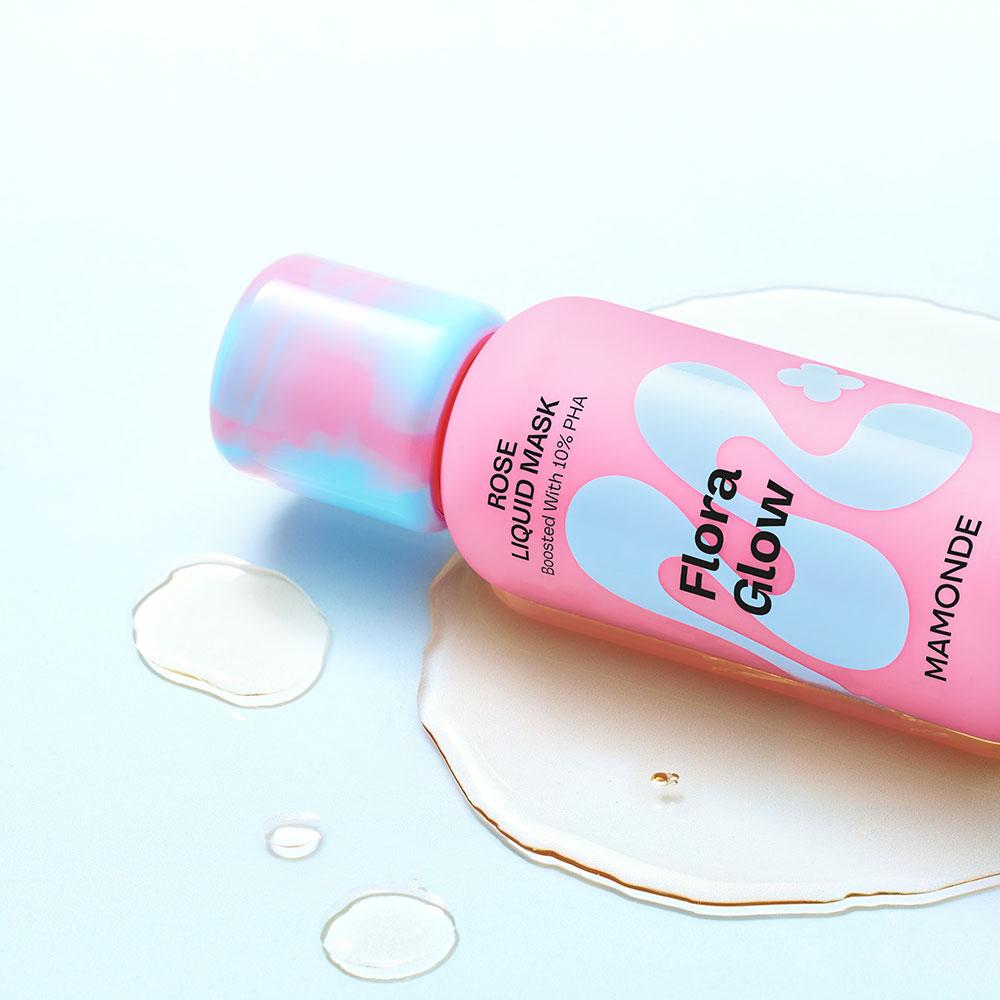Mamonde Flora Glow Rose Liquid Mask 80ml + Pore Control Peony Liquid Mask 80ml - Glow Care, Korean