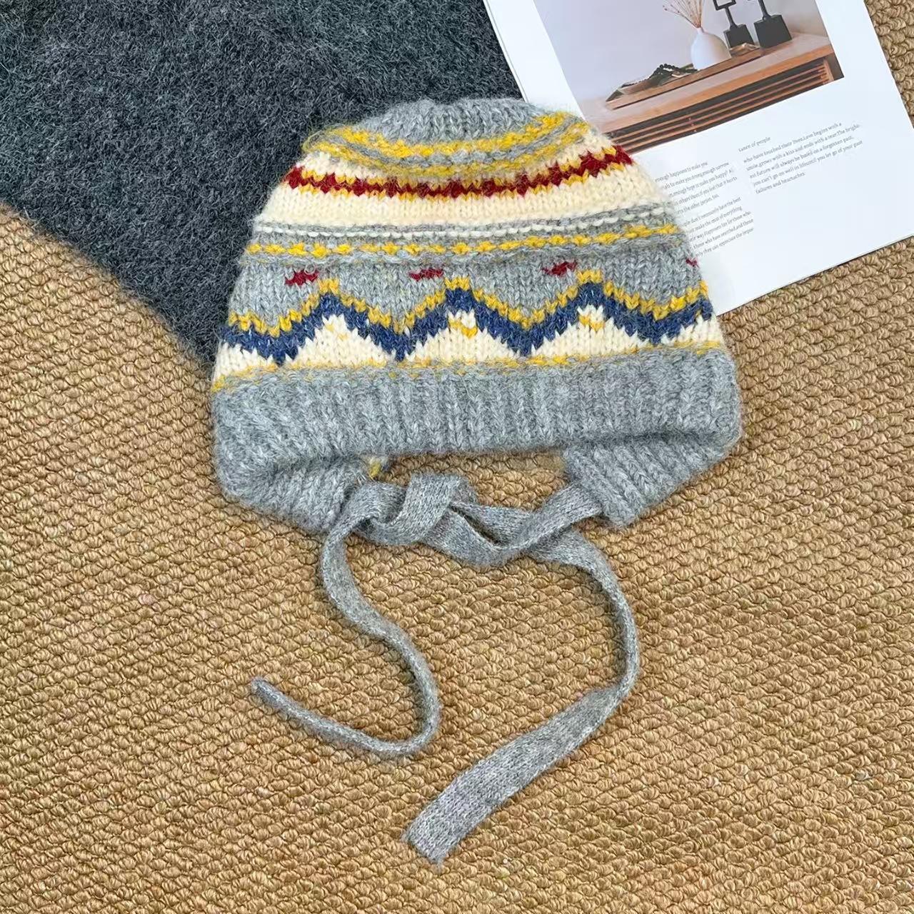 

Fair Isle Balaclava Hat for Women Autumn/Winter Warmth Cold-Resistant Knitted Wool Hat Beanie Soft Stretch One Size
