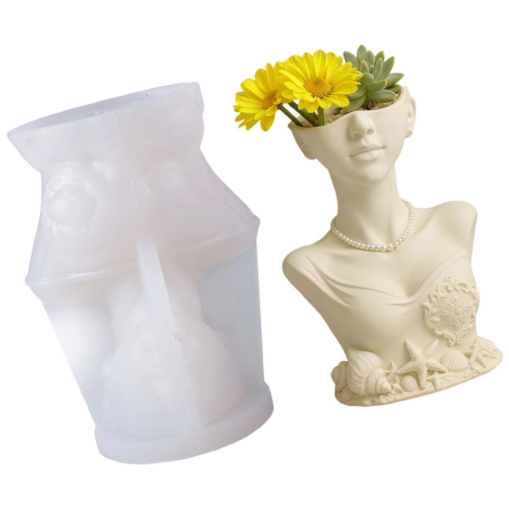Silicone Lady Shaped Pen Holder Mold For Resin Casting Detailed Planter Handmade Pen Holder Creative Gift