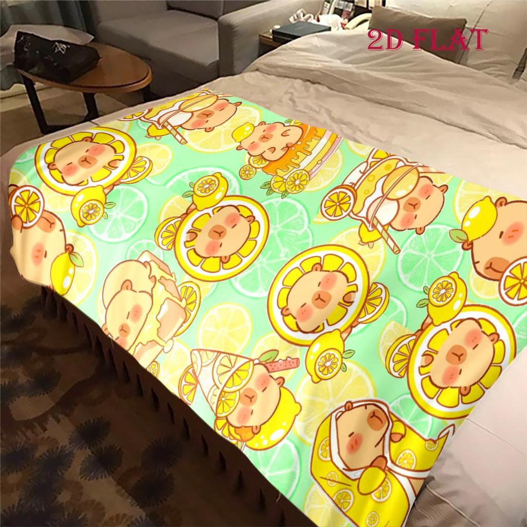 Adorable Capybara Patterns blanket Soft and comfortable Camping trip Office rest blanket Air conditioning blanket Machine washable