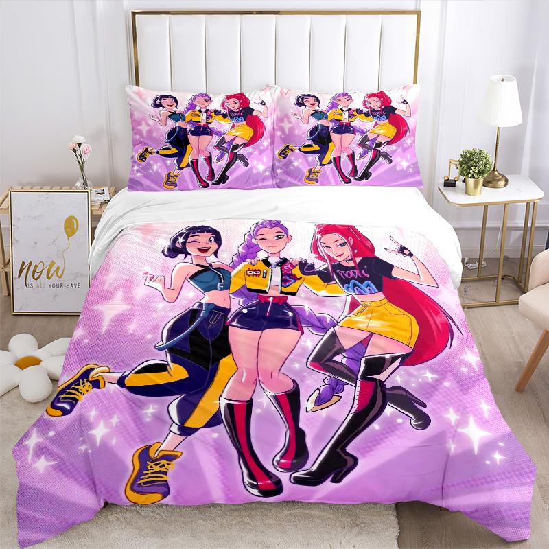 Superhero Trio Adventure Print 3Pcs Bedding Setduvet Cover With 2 Bedropillowcase Home Birthday Gift