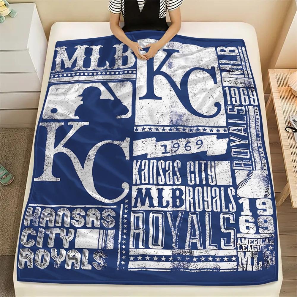 1Pc Kansas City Print Flannel Blanket, High Quality Comfortable for All Seasons, Home Decor, Warmth and Comfort, Perfect for Gifts