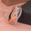 Elegant Two Color Inlaid White CZ Women's Ring Fashion Party Daily Wear Jewelry