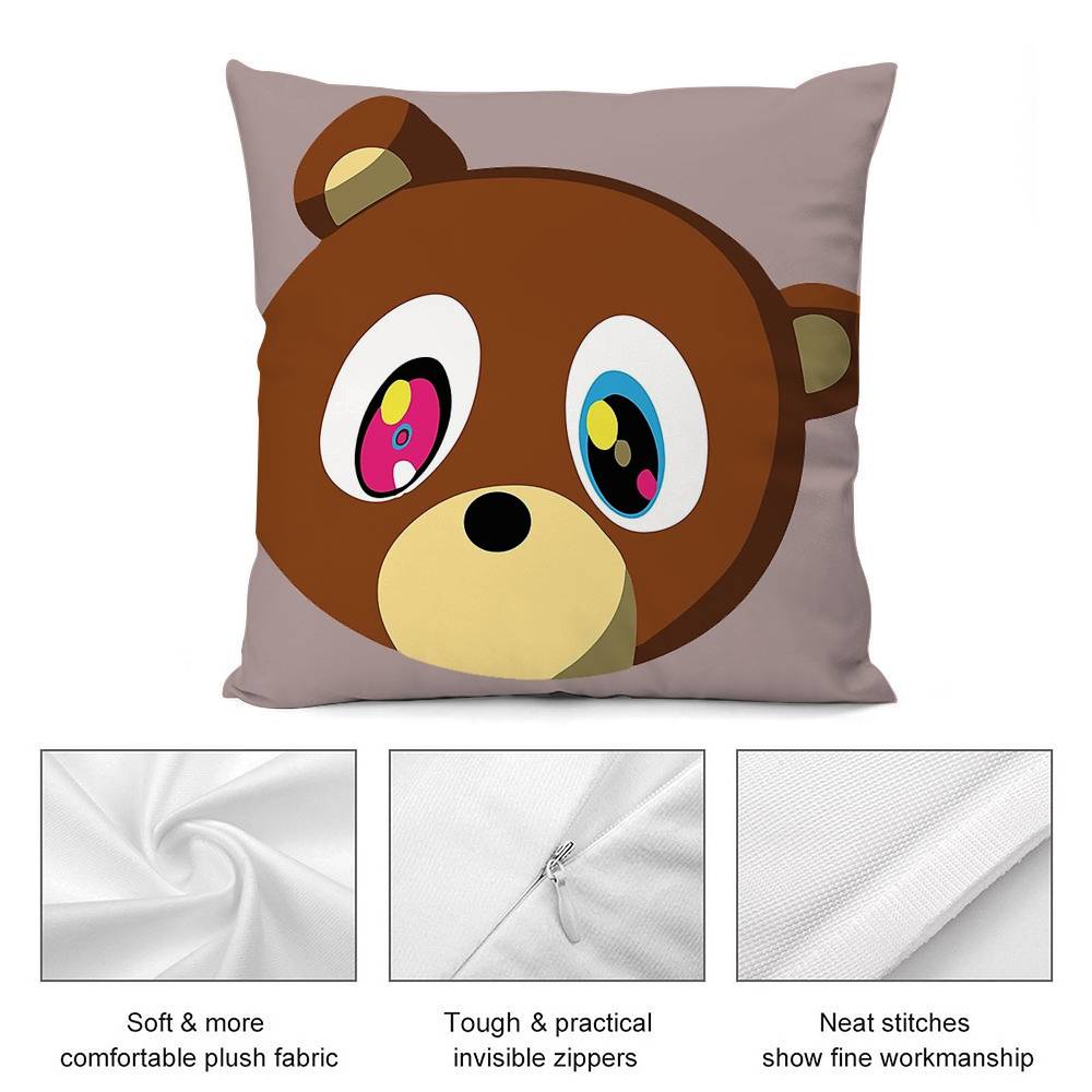 Rapper K-Kanye W-West Pillow Case Short Plush Double-sided Print Square Throw Pillow Covers Sofa Home Cushion Decor