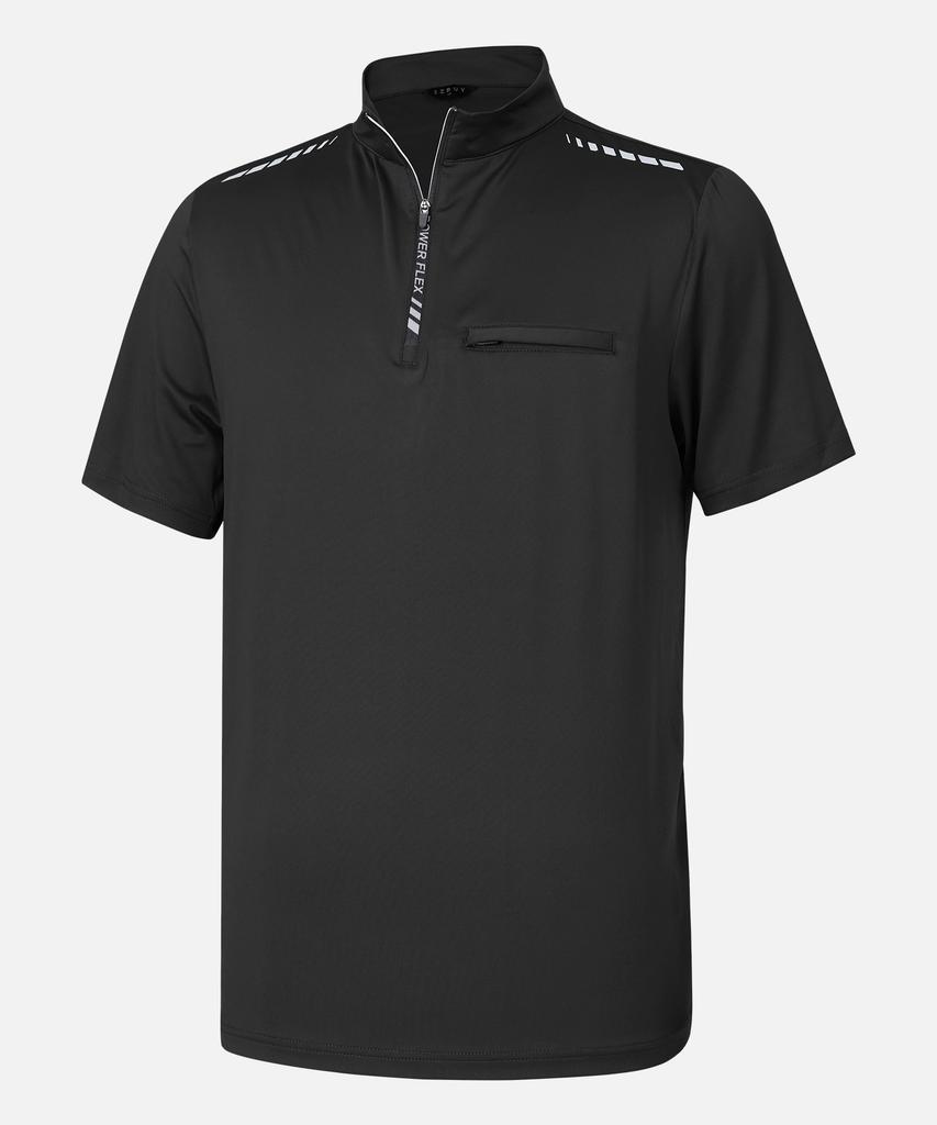EZBUY [2Pack] Men'S Proline Short Sleeve Zip-Up T-Shirt 5 Colors (Type B)