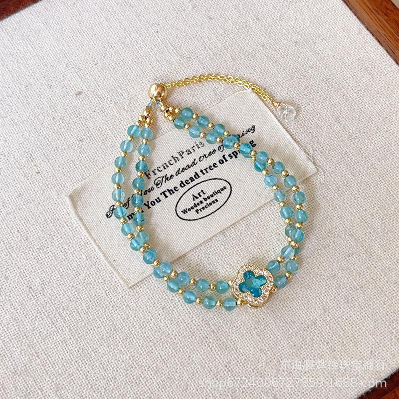 Natural apatite, phosphorus ash, niche design, national style, temperament, crystal jewelry.
