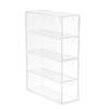 Platzsparender Brillenaufbewahrungs-Organizer Stapelbares Design 4 Schubladen Sonnenbrillen-Displayhalter Mehrzweck Transparent