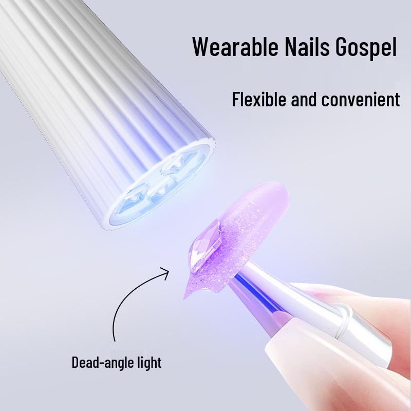Compact Handheld Nail Lamp: Quick-Drying UV Phototherapy, No Hand Darkening