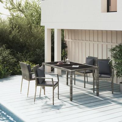 Vidaxl 5-Cz. Garden Furniture Set With Cushions, Grey, PE Rattan