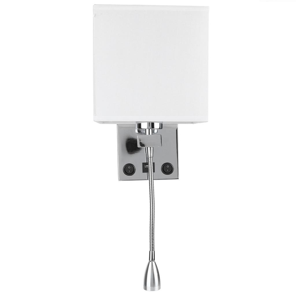 LED Wall Light Modern Fabric Lampshade USB Bedroom Bedside Reading Sconce E27 100?240V