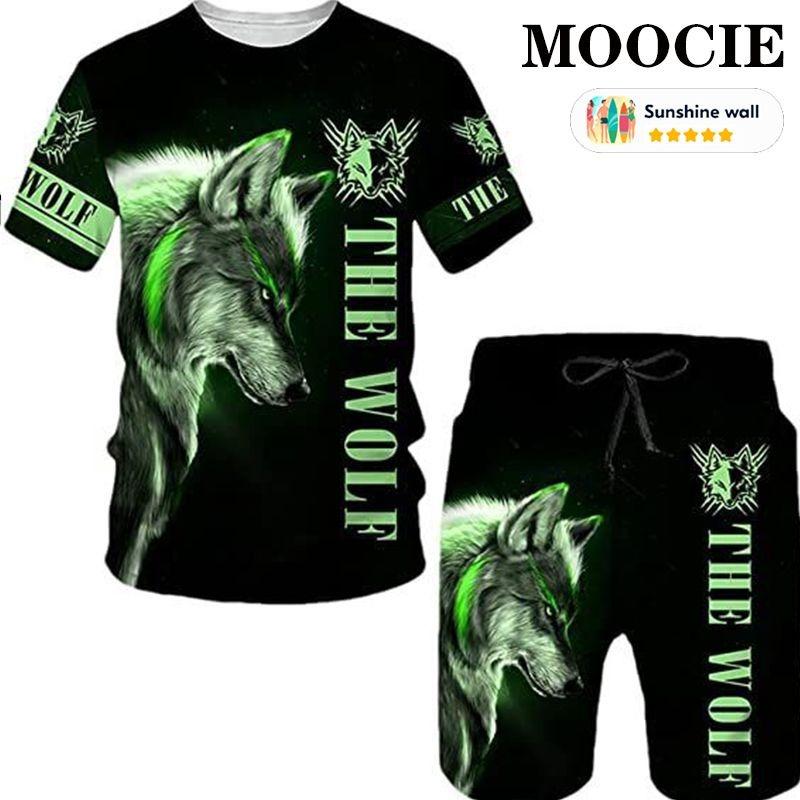 

Men s short-sleeved T-shirt set, with fashionable prints, street style 6XL