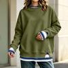Women's Long Sleeve Mock Two-Piece Sweatshirt Loose Fit Casual Pullover