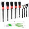 10Pcs Auto Car Detailing Brush Set Car Interior Cleaning Kit Includes 5 Boar Hair Detail Brush,3 Wire Brush, 2 Air Vent Brush For Cleaning Car