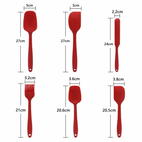 Shumeifang 6-Piece Silicone Kitchen Utensil Set, Multifunctional Cookware Set with Heat and Cold Resistant Spoon, Ladle, Turner, Tongs, and Spatula, D