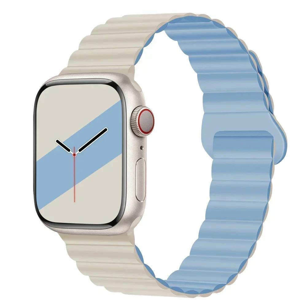 Magnetic Strap For Apple Watch Bands 45 38mm 49mm 40 42mm 41 44 Silicone Sport Bracelet iWatch Series ultra 9 6 5 7 8 se Correa
