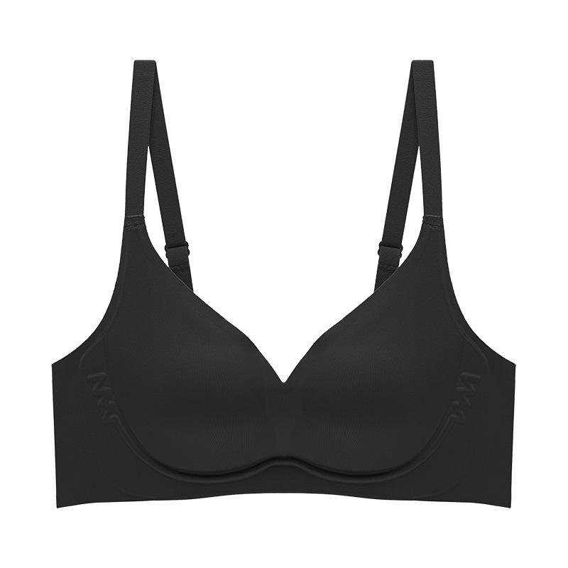 Smooth Traceless Soft Support Base Simple Adjustment Underwear Summer Thin Women Gather Big Breasts Show Small Bra