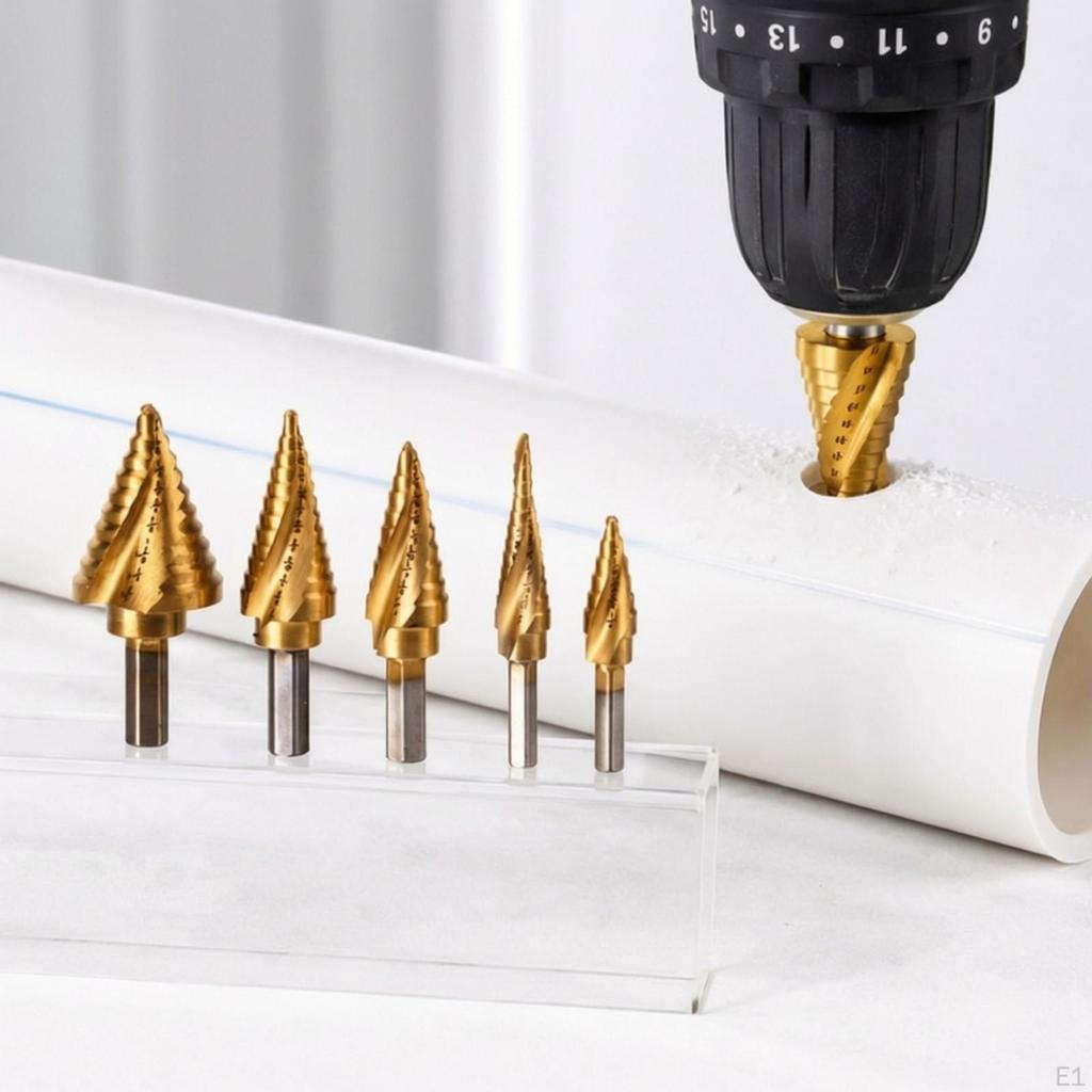 5 Pieces Step Set High-Speed Steel for DIYers, Professionals