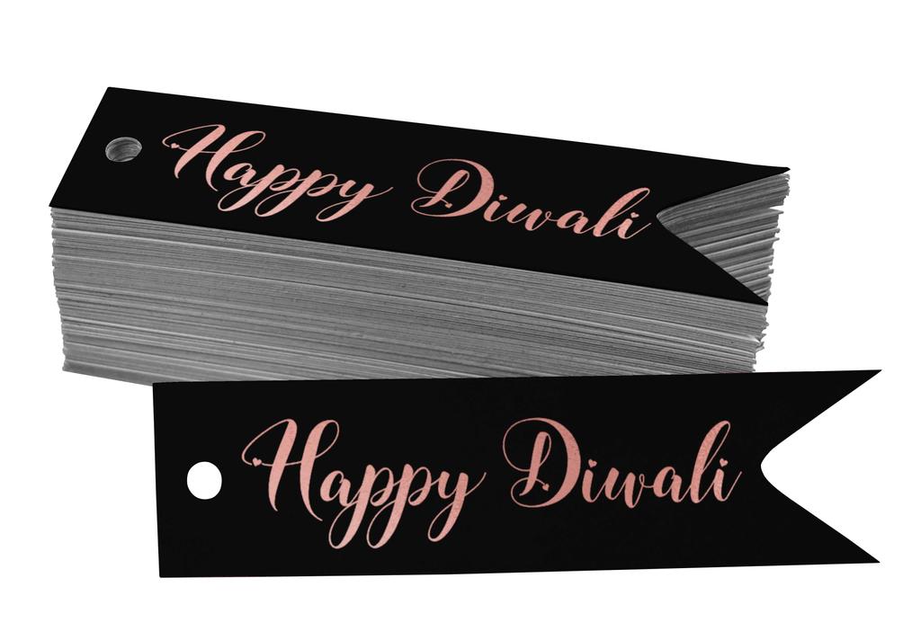 Inkdotpot Pack Of 100 Happy Diwali Favor Paper Tags Craft Real Gold Foil Hang