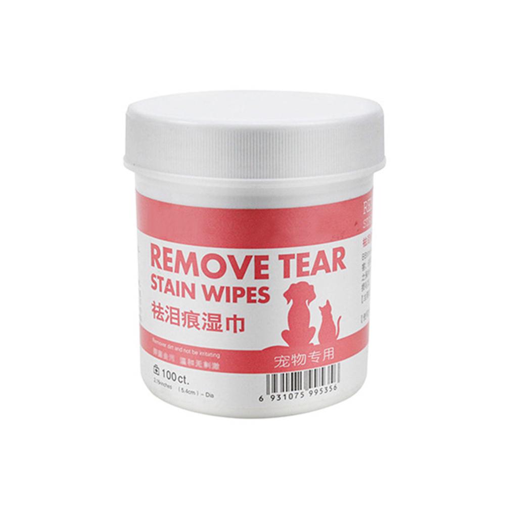 

100Pcs Pet Eye Wipes Pet Eye Cleaning Tear Stain Remover Eye Wipes for Dogs Cats White