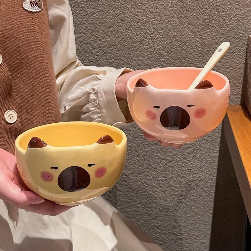 BOLIDOMI Cute Capybara Underglaze Ceramic Bowl