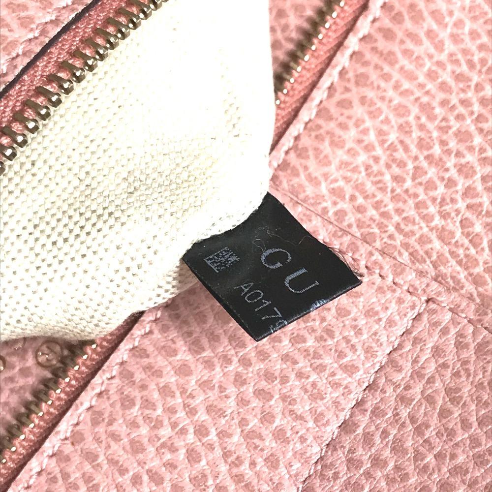 GUCCI 354408 Bicolor Logo swing Bag Tote Bag Shoulder Bag Leather gray/pink