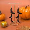 Lightweight Acrylic Skull Bat Dangle Earrings For Women Spooky Halloween Gothic Jewelry Accessories