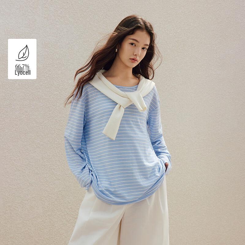 

INMAN Women s Lyocell Blend Loose Long-Sleeve T-Shirt XL